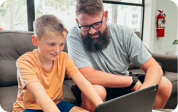 Father teaches son